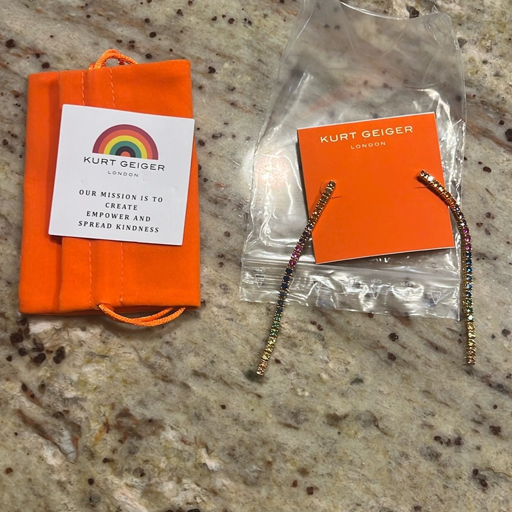 Kurt Geiger rainbow gold earrings